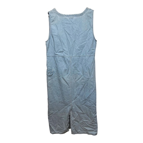 Vintage 90's Denim Maxi Dress 100% Cotton Large - Picture 3 of 5